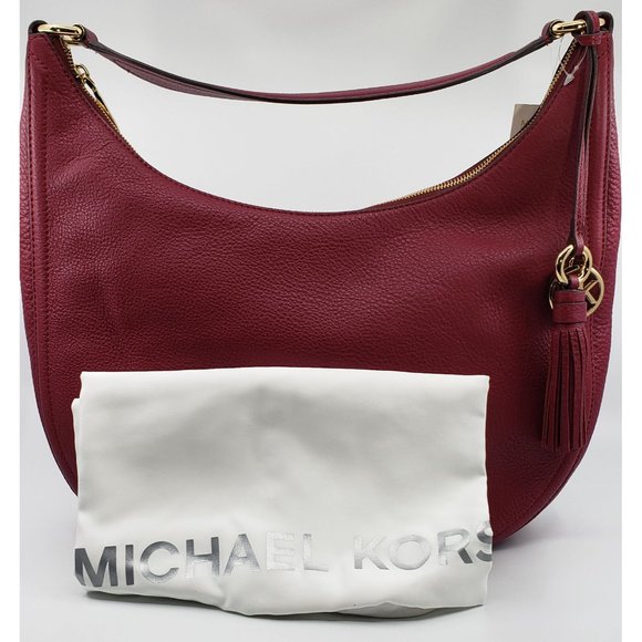 NWOT Michael Kors Lydia Large Merlot Hobo With Tassel - Picture 5 of 6